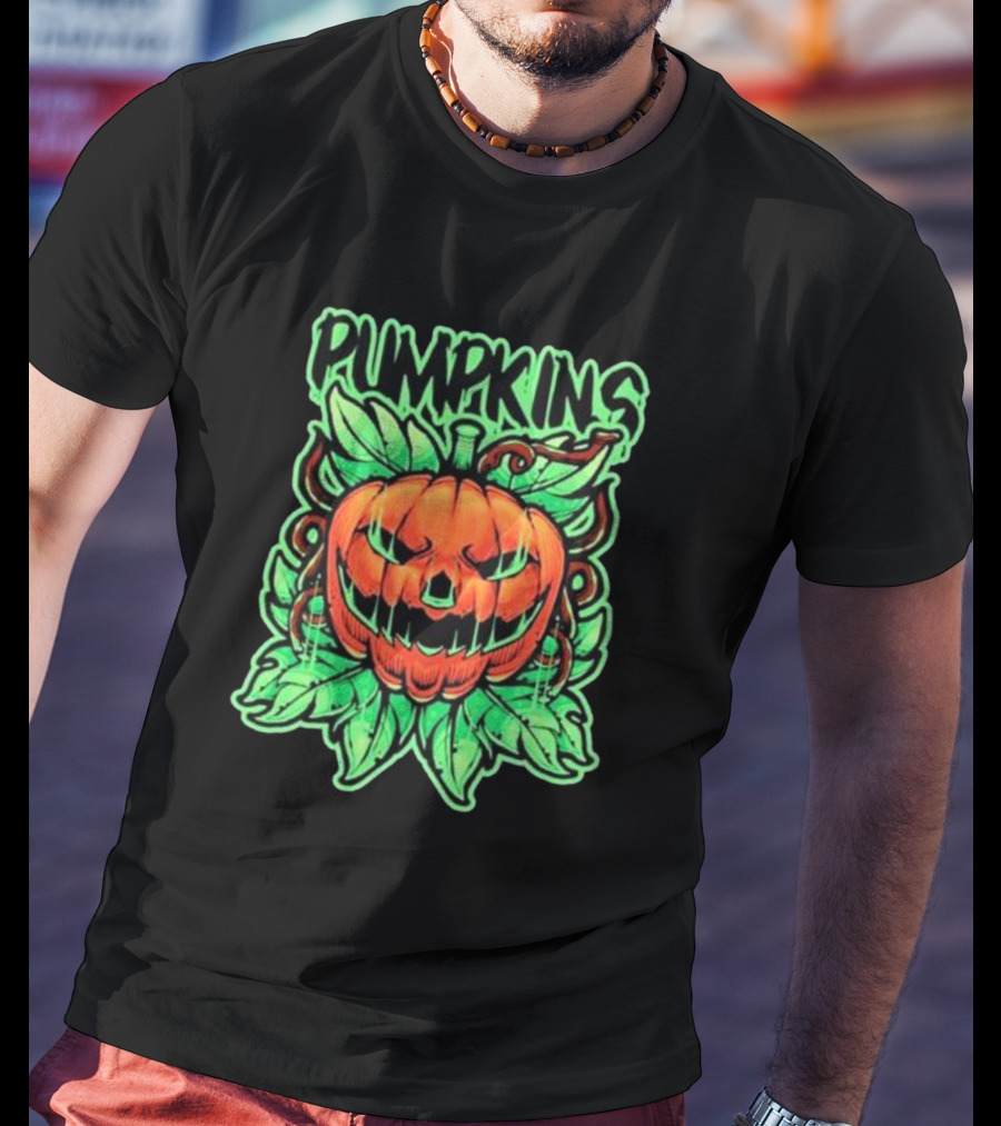 Pumpkins Horror Halloween Jack-o'-Lantern With Creepy Vines T-Shirt