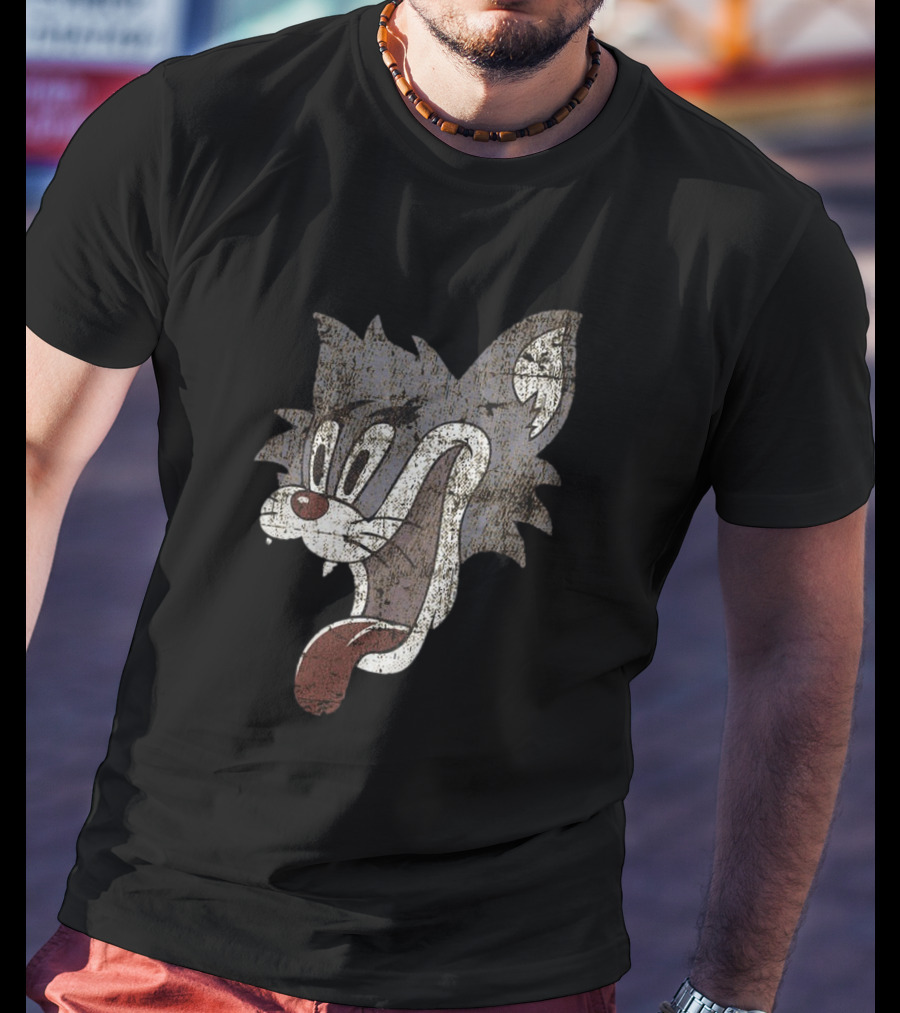 Patrick Hockstetter Cat Distressed Cartoon Face T-Shirt