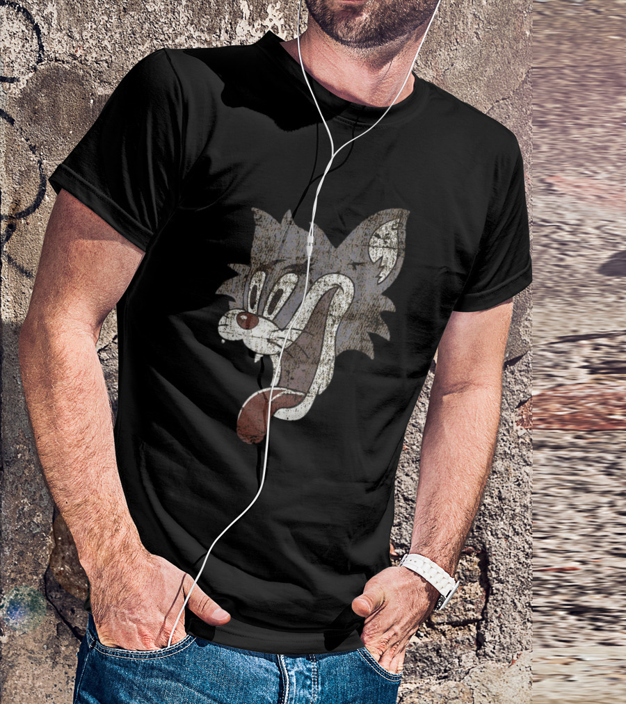 Patrick Hockstetter Cat Distressed Cartoon Face T-Shirt