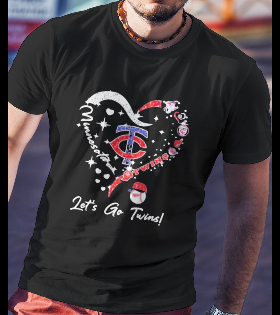 Minnesota Twins Heart Let's Go Twins T-Shirt