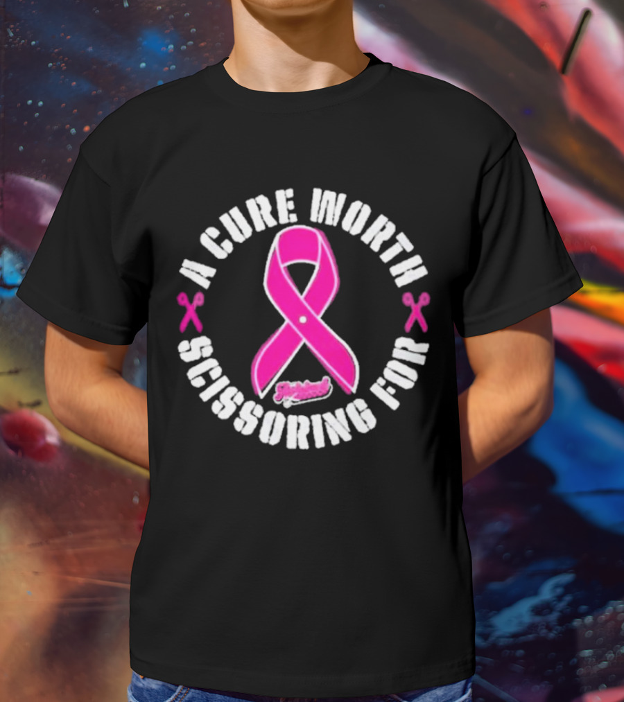 A Cure Worth Scissoring For Pink T-Shirt
