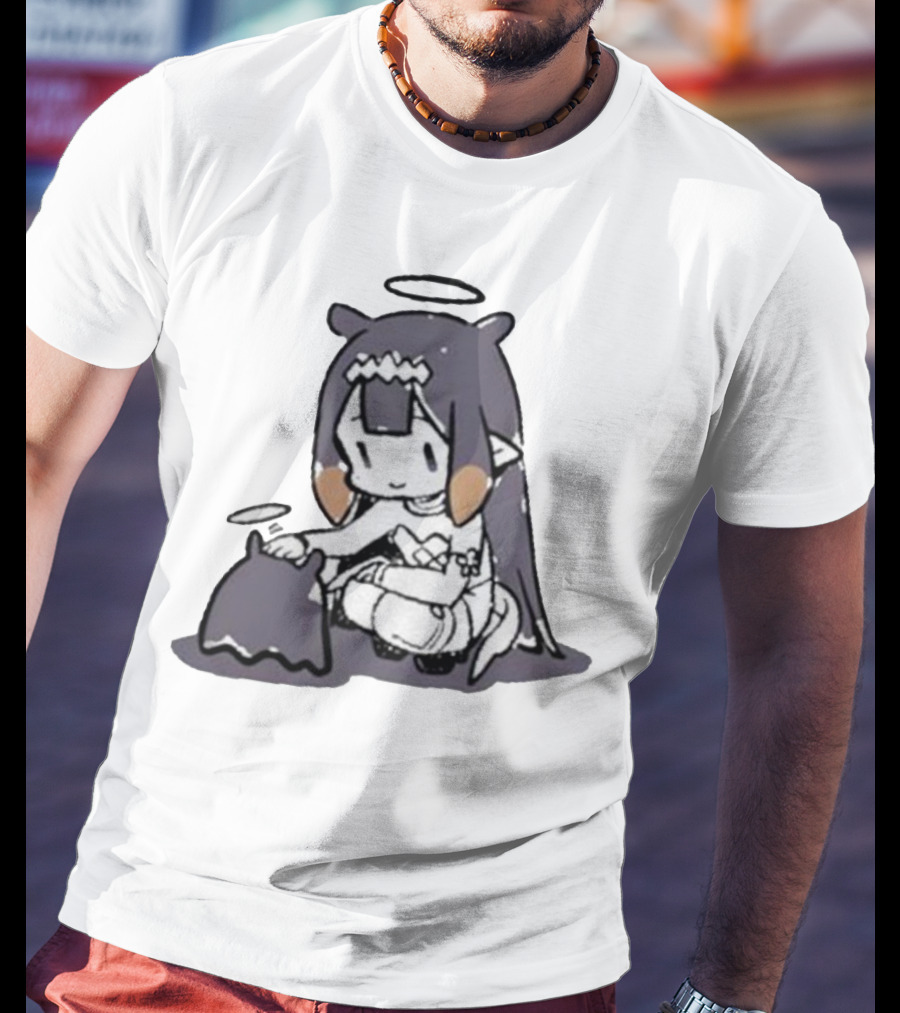 Hololive Ninomae Inanis Tako Fan Art Cute Anime Character Interaction T-Shirt