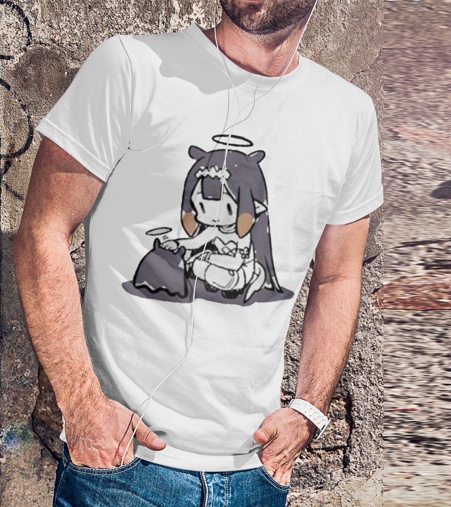 Hololive Ninomae Inanis Tako Fan Art Cute Anime Character Interaction T-Shirt