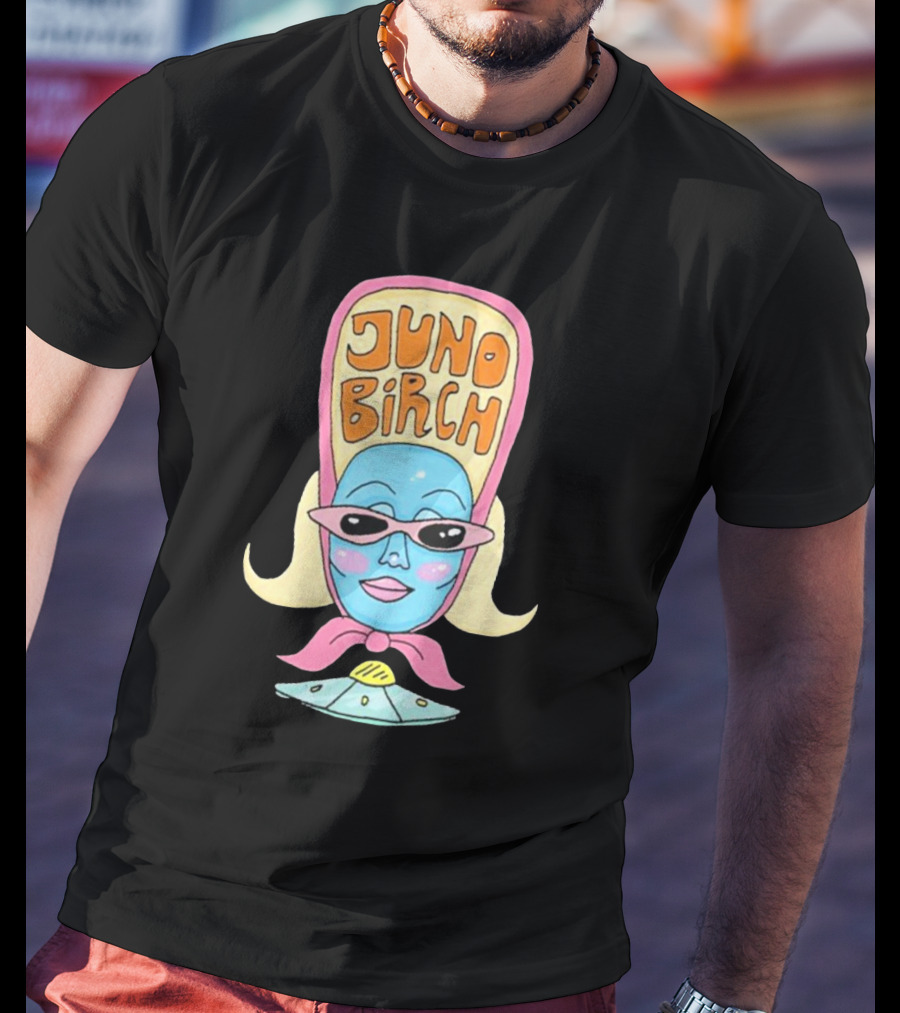 Juno Birch Retro Alien Cartoon T-Shirt