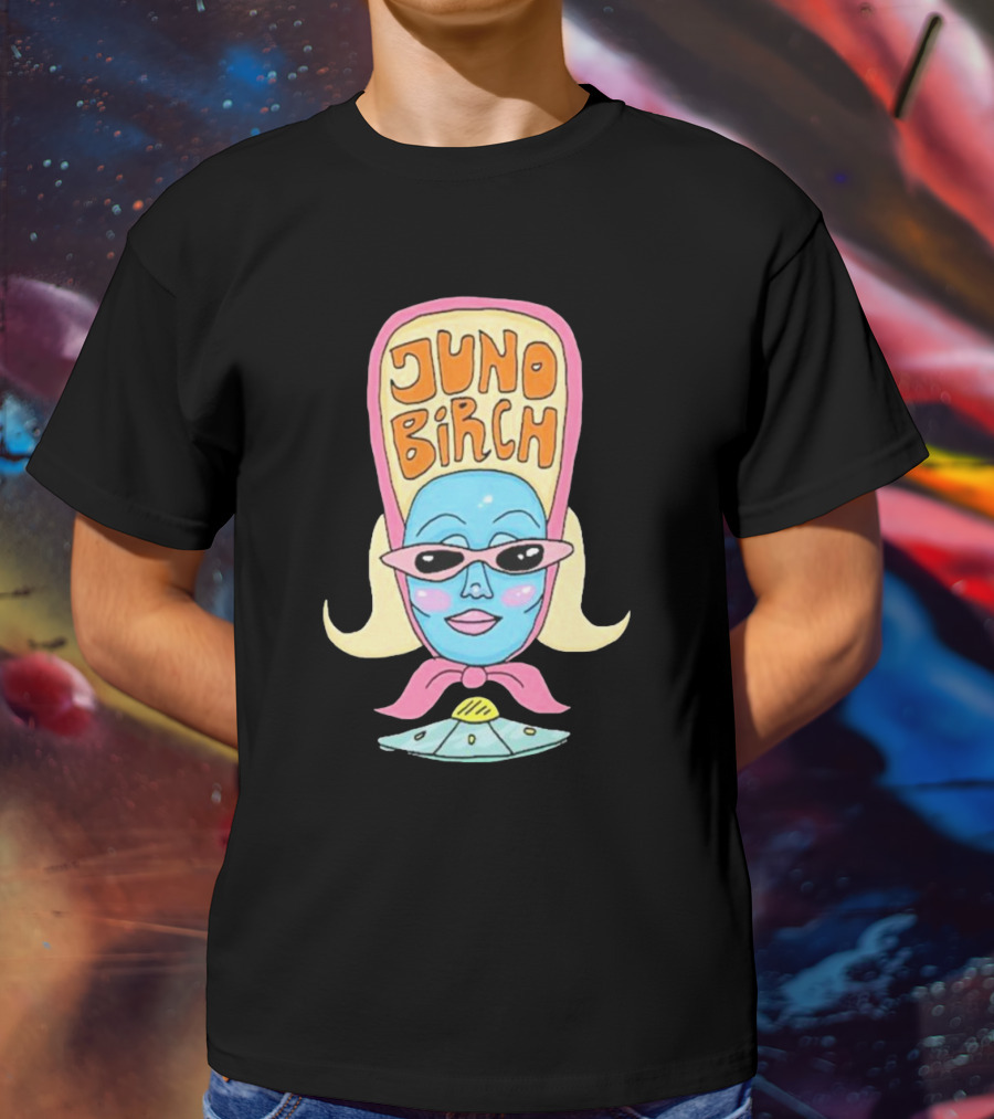 Juno Birch Retro Alien Cartoon T-Shirt