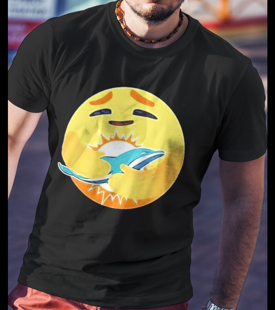 Miami Dolphins Emoji Hugging Dolphin T-Shirt