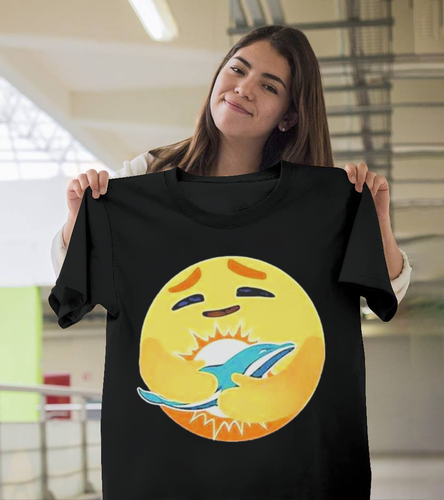 Miami Dolphins Emoji Hugging Dolphin T-Shirt