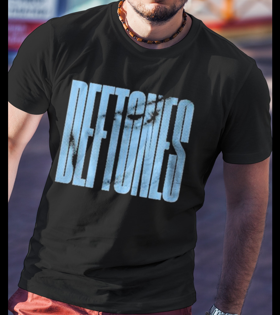 Deftones Around The Fur Blue Halftone Text T-Shirt