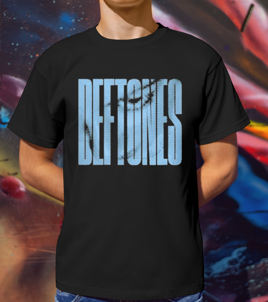 Deftones Around The Fur Blue Halftone Text T-Shirt
