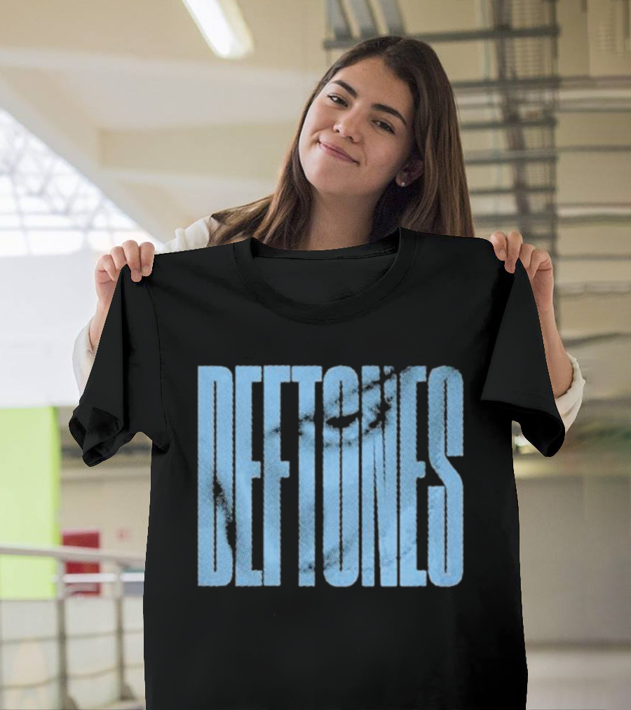 Deftones Around The Fur Blue Halftone Text T-Shirt