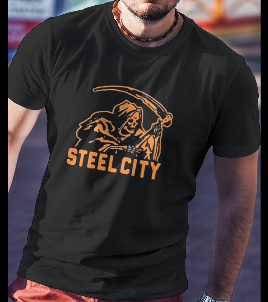 Steel City Reaper Icon Scythe Emblem T-Shirt