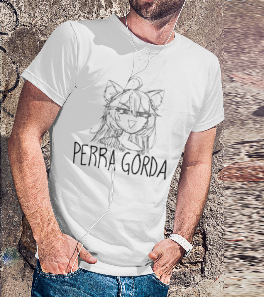 Perra Gorda Anime Catgirl Sketch T-Shirt