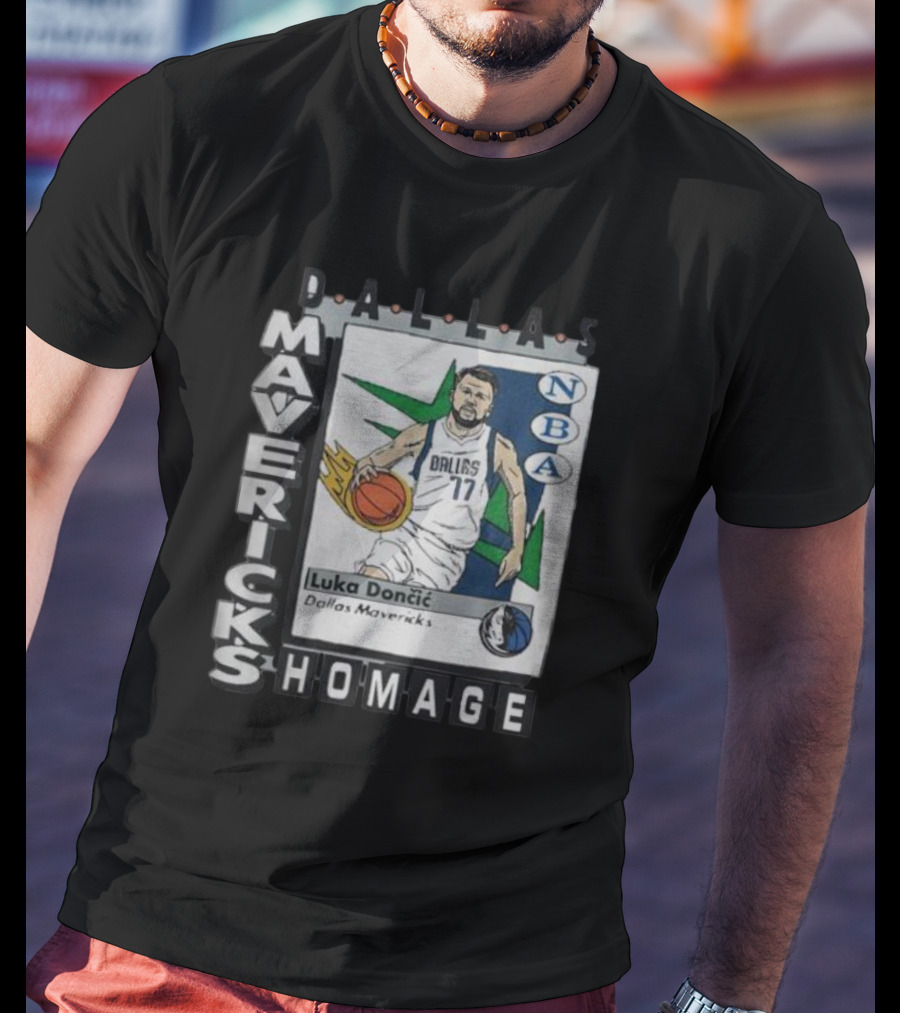Dallas Mavericks Homage NBA Trading Card Luka Dončić 77 T-Shirt