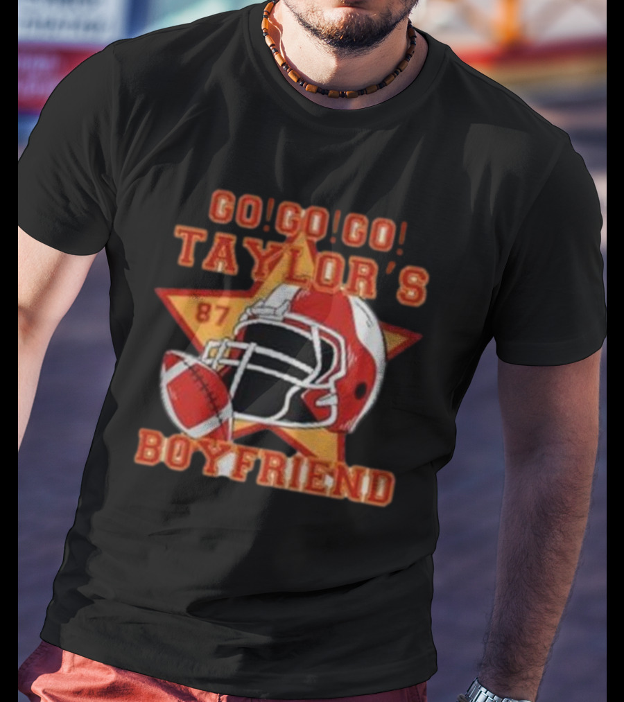 Go Go Go Taylor's Boyfriend 87 Football Helmet T-Shirt