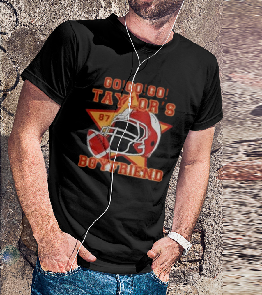 Go Go Go Taylor's Boyfriend 87 Football Helmet T-Shirt