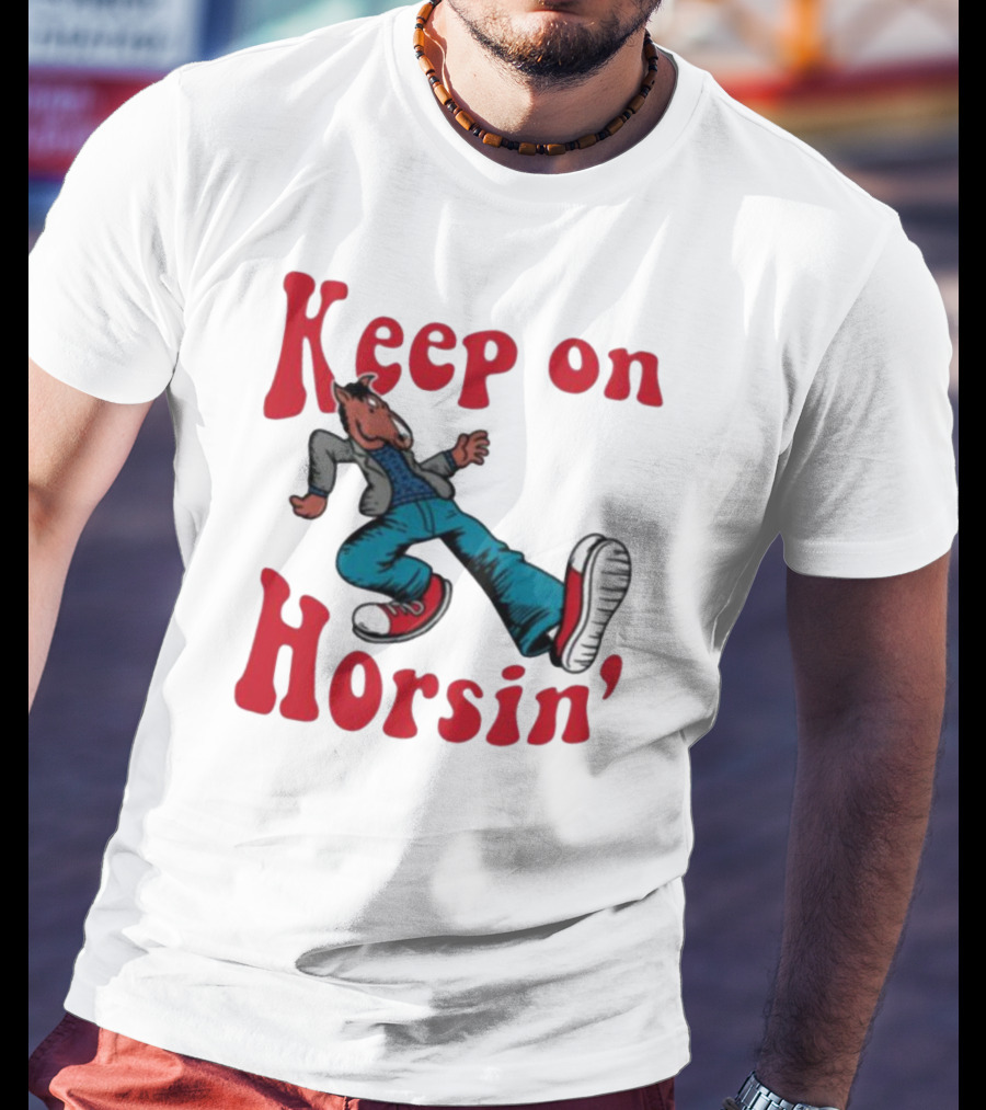 Hiphop Bojack Horseman Keep On Horsin' Retro Cartoon T-Shirt