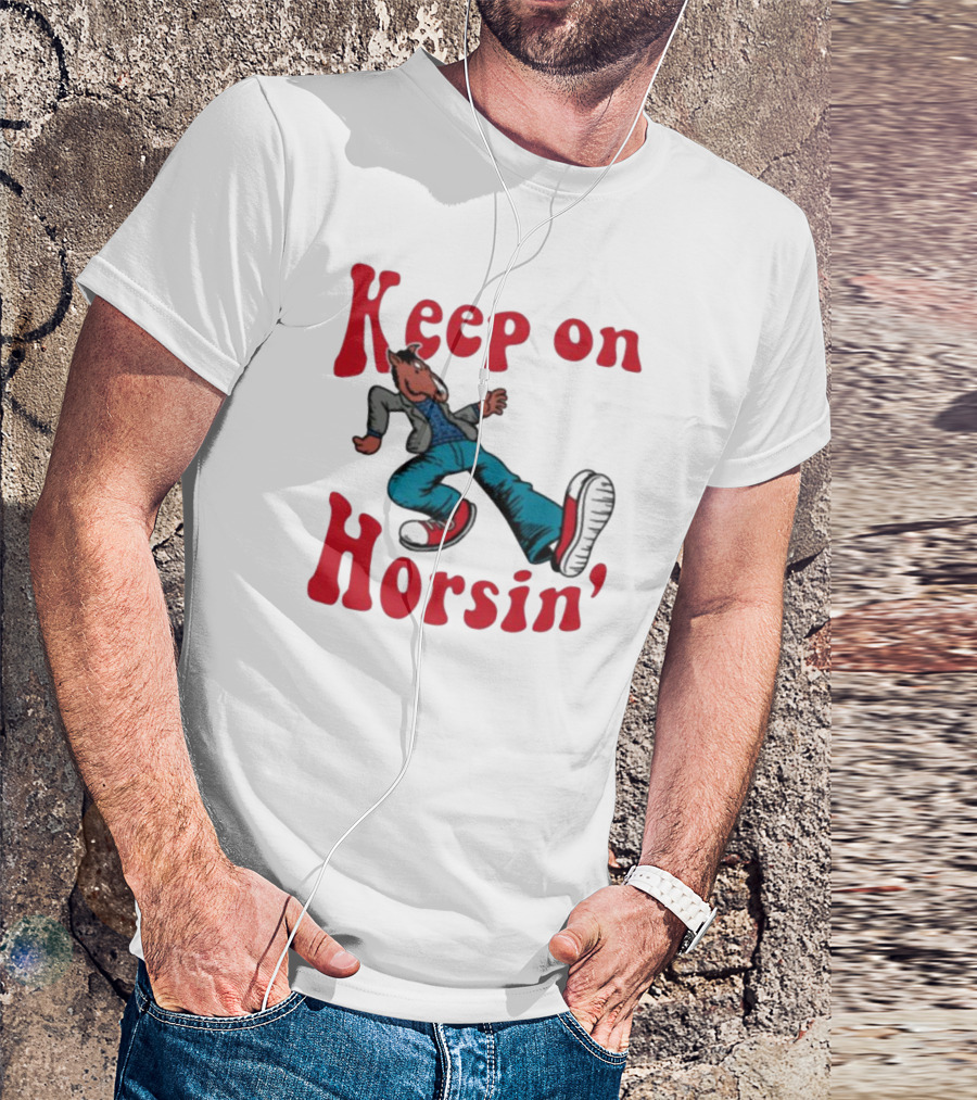 Hiphop Bojack Horseman Keep On Horsin' Retro Cartoon T-Shirt