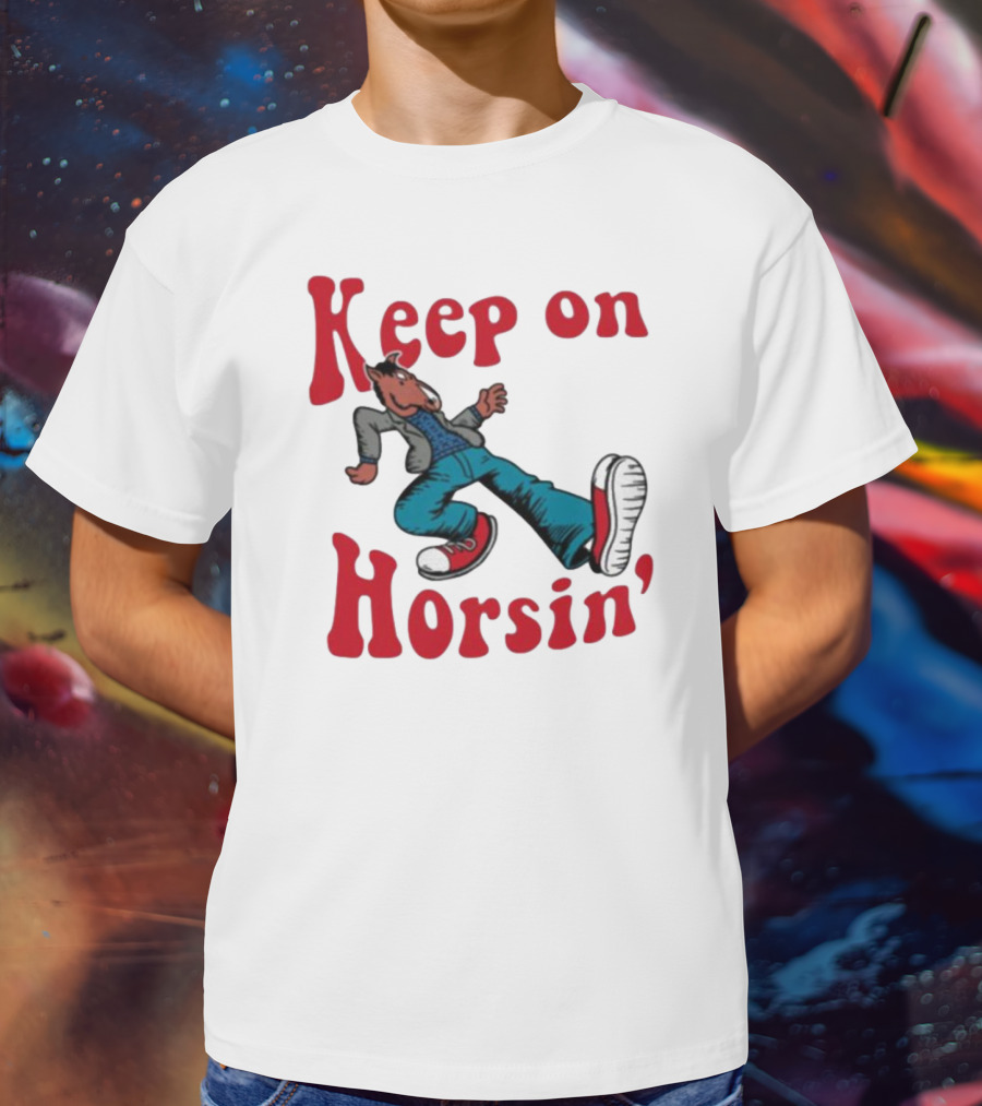Hiphop Bojack Horseman Keep On Horsin' Retro Cartoon T-Shirt