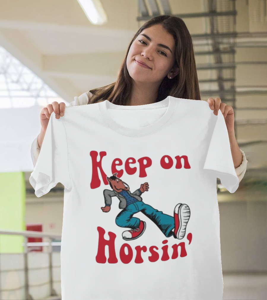 Hiphop Bojack Horseman Keep On Horsin' Retro Cartoon T-Shirt