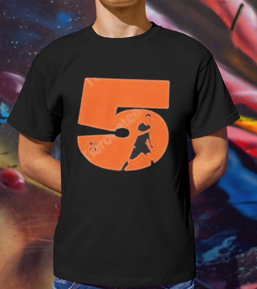 Sergio 5 Soccer Player Silhouette Orange T-Shirt