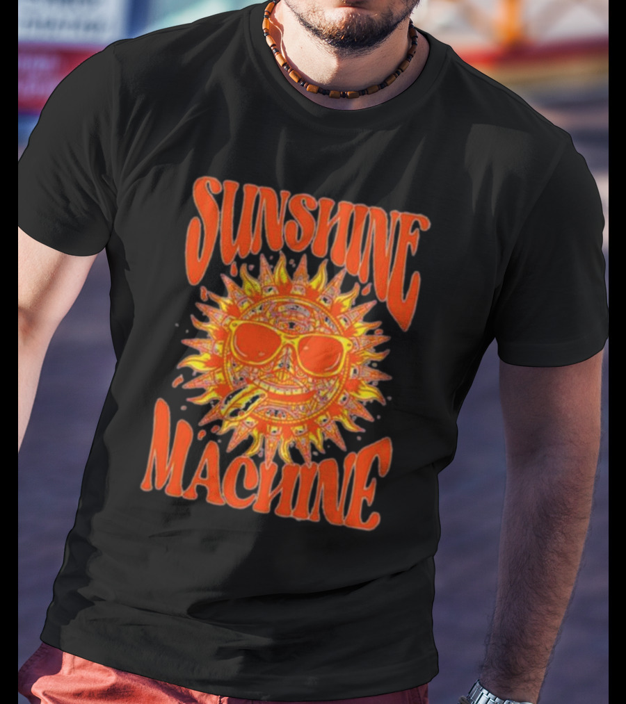 SUNSHINE MACHINE Smiling Sun With Sunglasses And Vibrant Colors T-Shirt