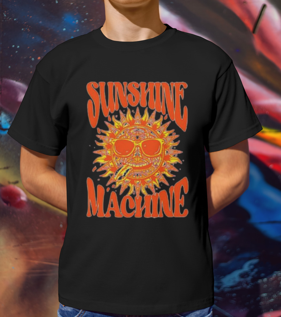 SUNSHINE MACHINE Smiling Sun With Sunglasses And Vibrant Colors T-Shirt