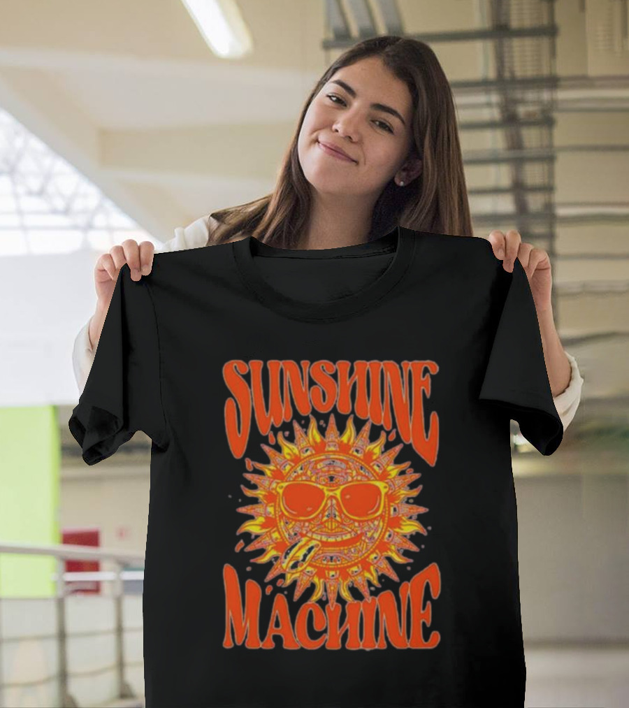 SUNSHINE MACHINE Smiling Sun With Sunglasses And Vibrant Colors T-Shirt