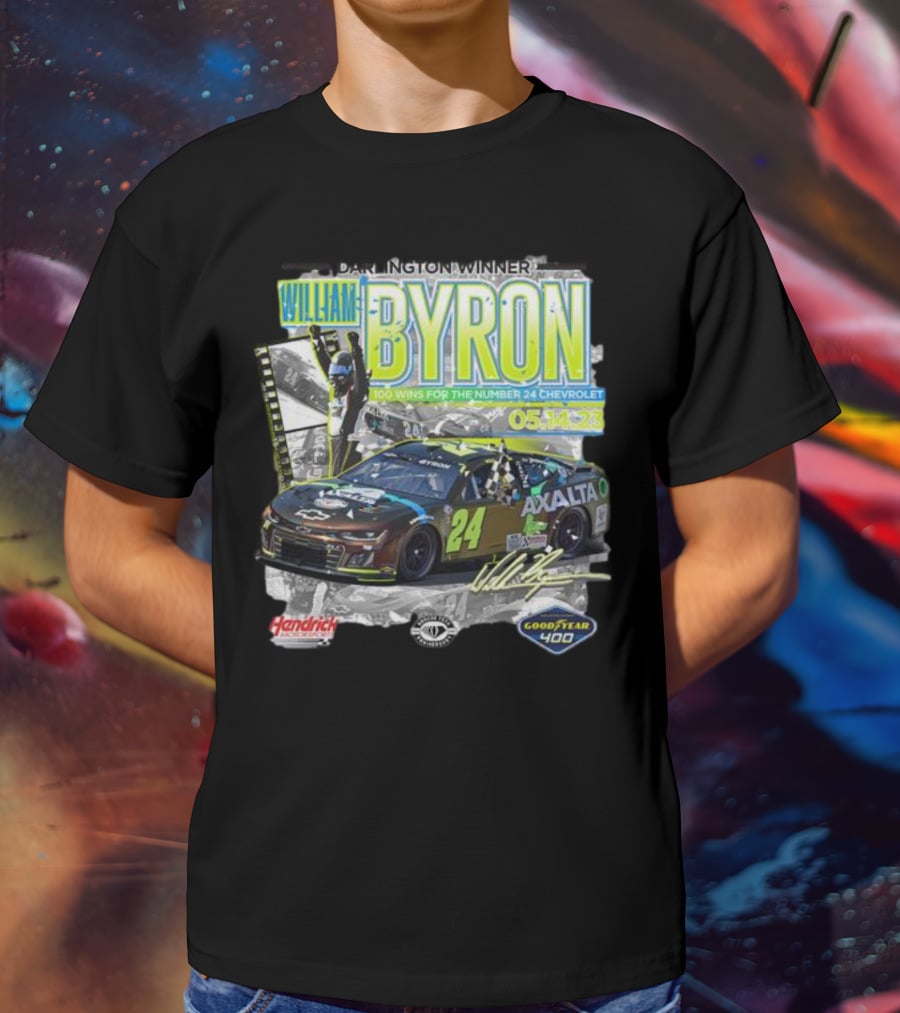 Darlington Winner William Byron 100 Wins Number 24 Chevrolet Axalta Goodyear 400 05.14.23 T-Shirt