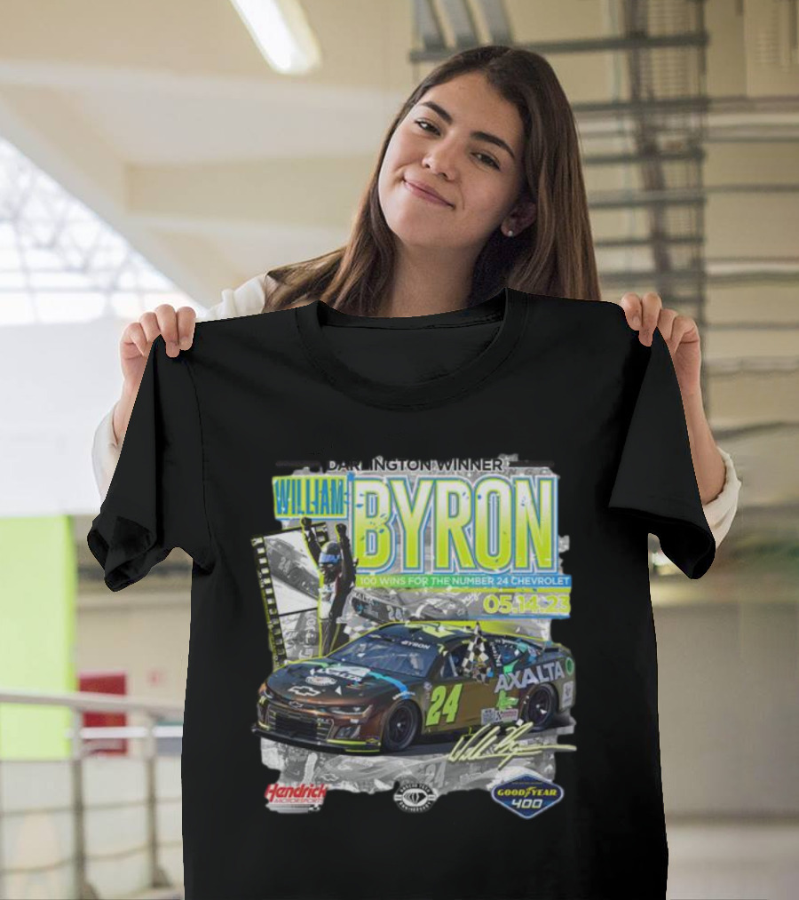 Darlington Winner William Byron 100 Wins Number 24 Chevrolet Axalta Goodyear 400 05.14.23 T-Shirt