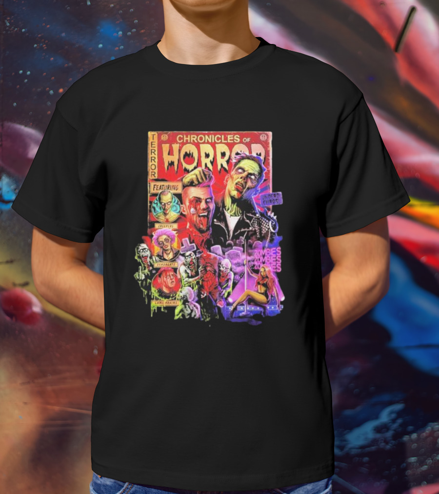 Chronicles Of Horror Terror Featuring Undead Chaos Zombies T-Shirt
