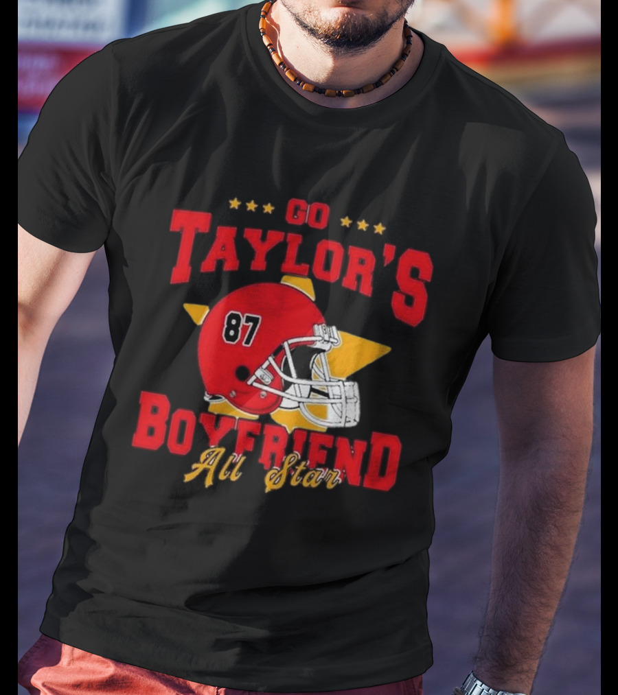 Go Taylor’s Boyfriend All Star Football Helmet 87 T-Shirt