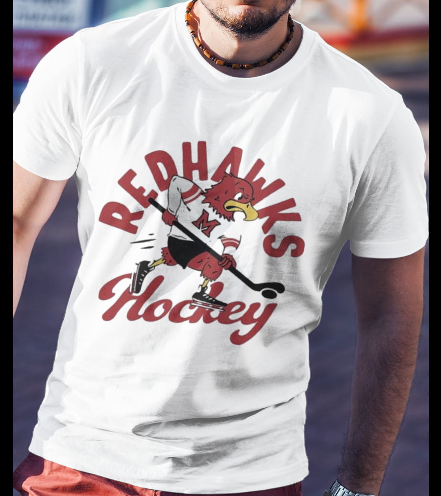 Miami Redhawks Hockey Team Vintage Mascot T-Shirt