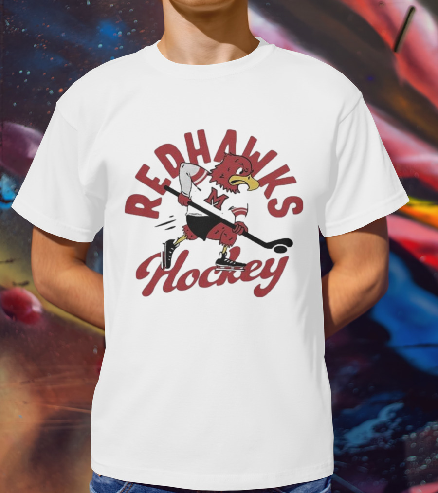 Miami Redhawks Hockey Team Vintage Mascot T-Shirt