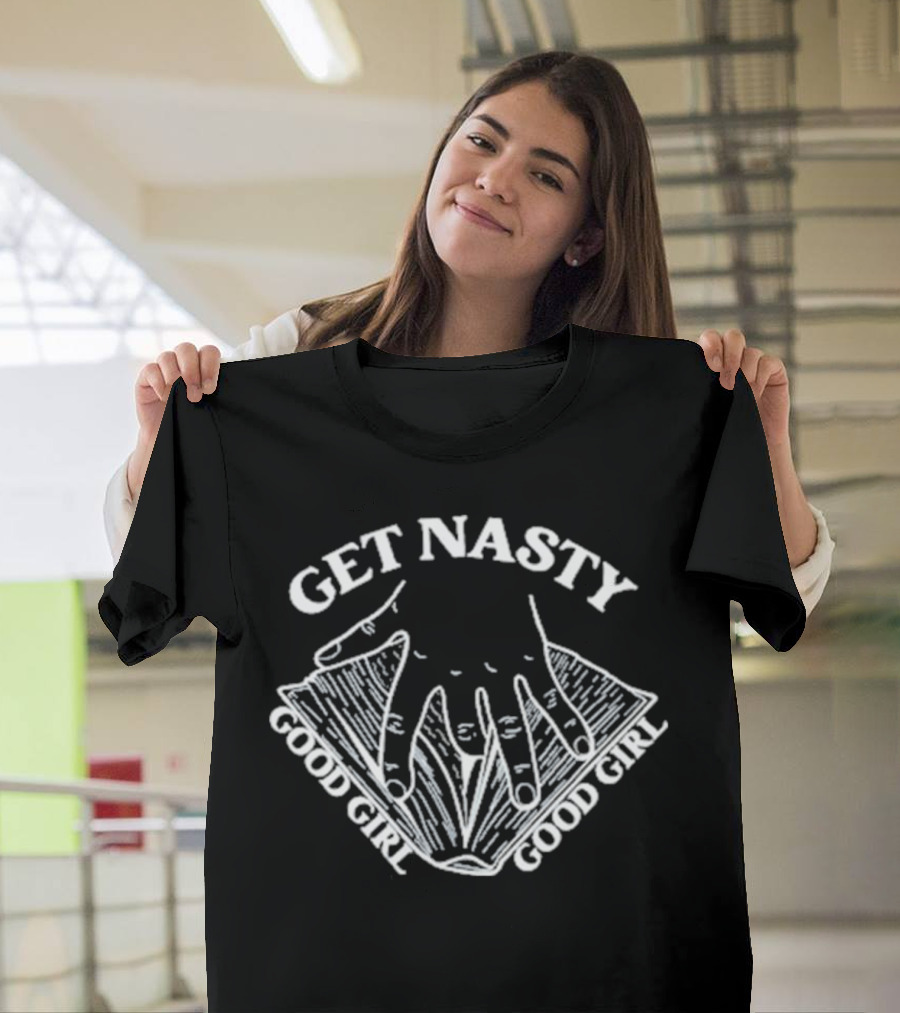 Get Nasty Good Girl Crewneck Russ Apparel Text T-Shirt