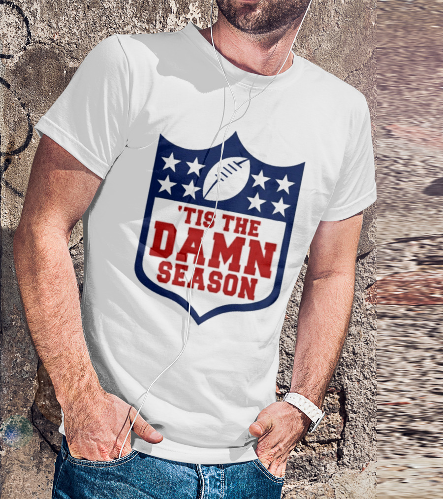 'Tis The Damn Season Football Shield T-Shirt