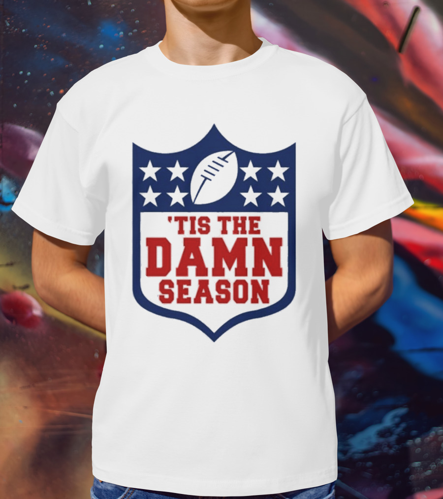 'Tis The Damn Season Football Shield T-Shirt