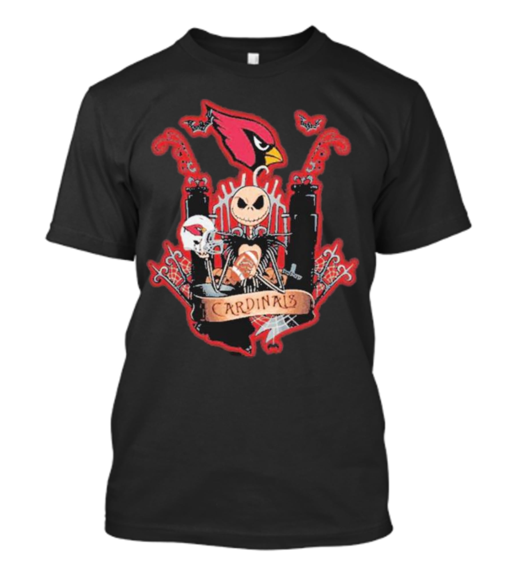Jack Skellington Halloween Arizona Cardinals Fan T-Shirt