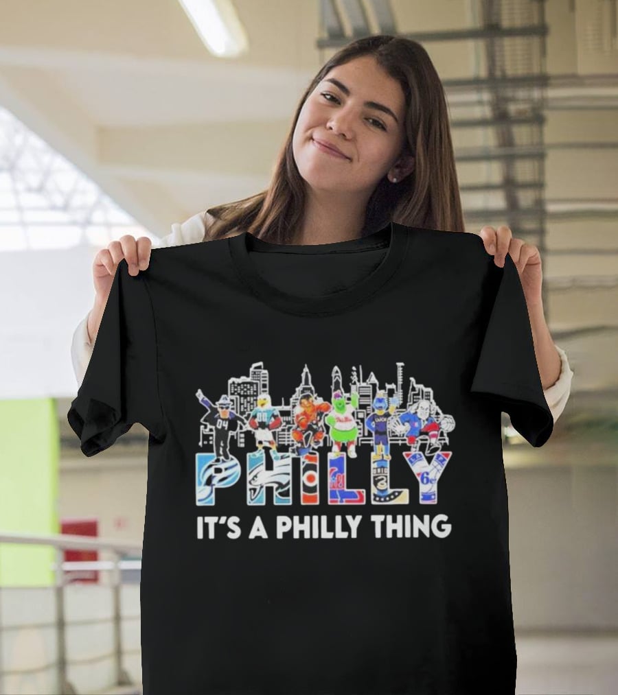 Philadelphia Philly Thing Skyline And Mascots Sports Team Spirit T-Shirt