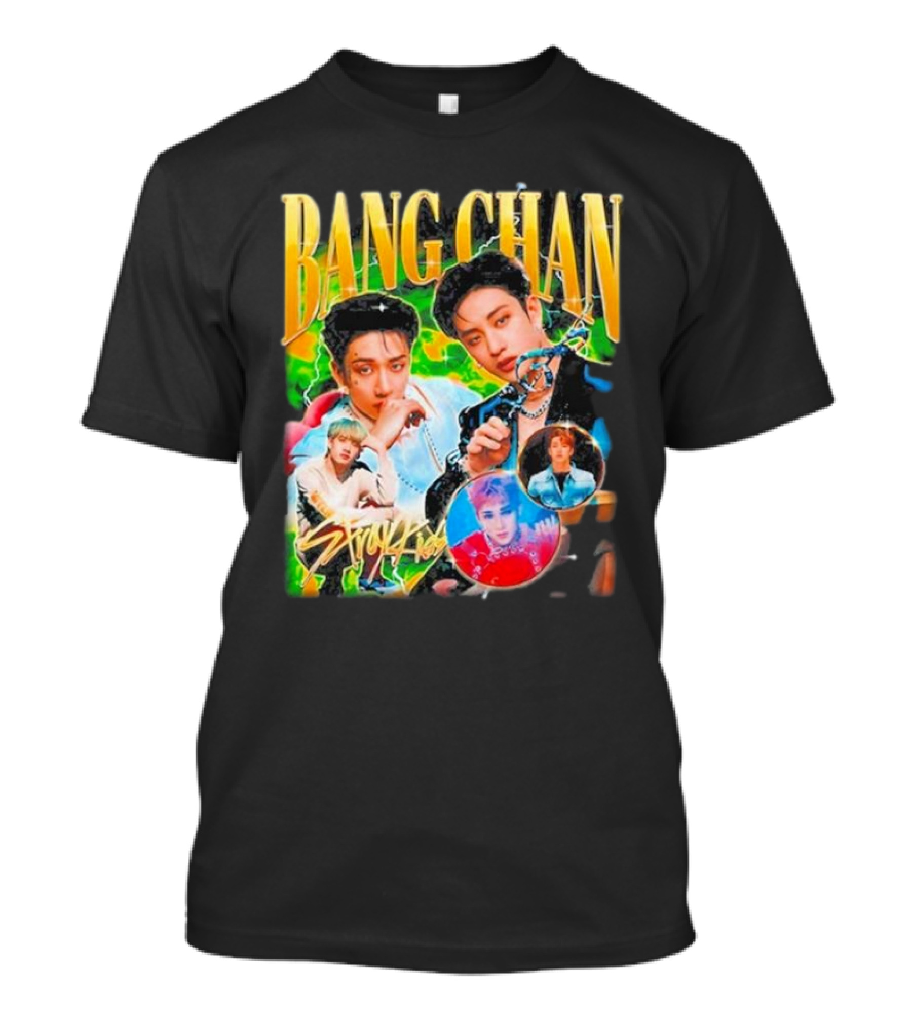 Bang Chan Stray Kids Multicolor Photo Collage T-Shirt
