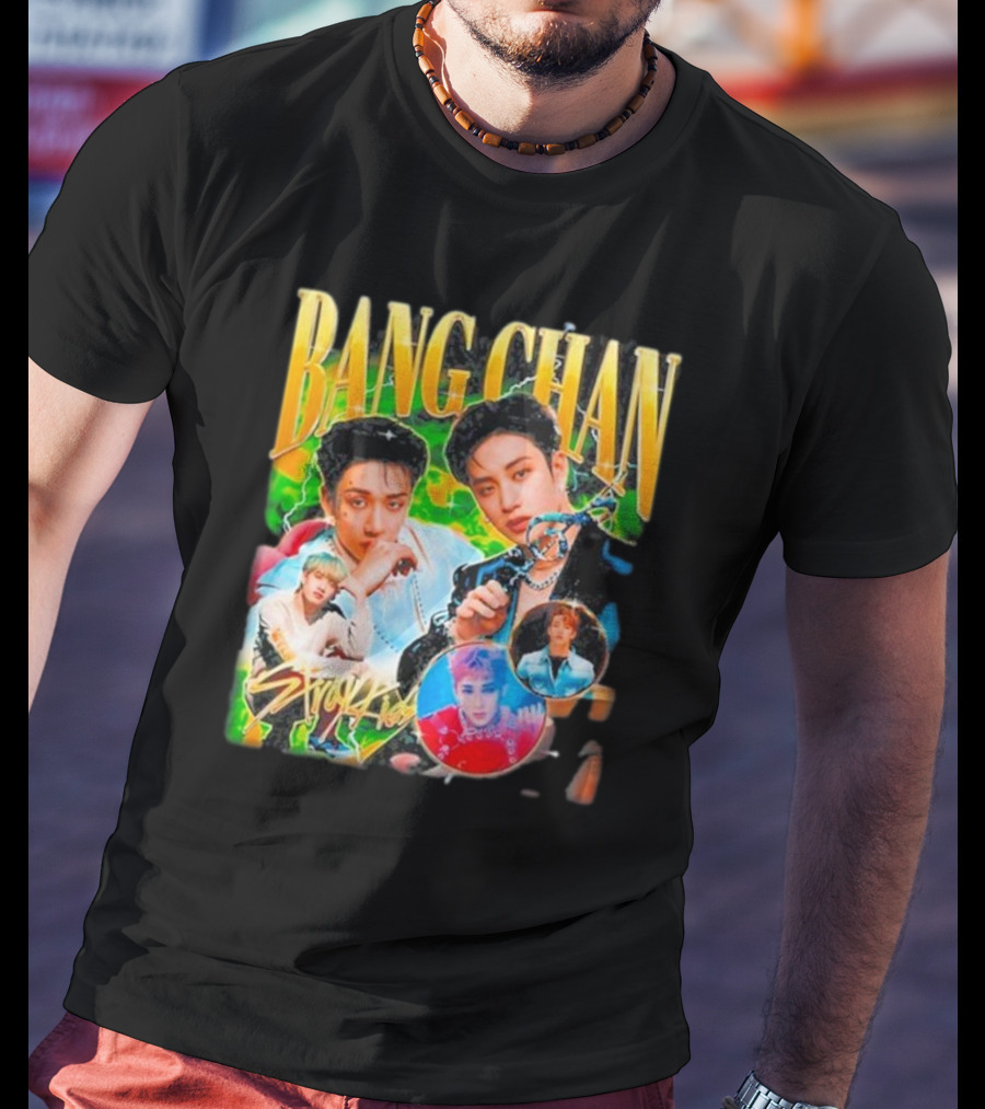 Bang Chan Stray Kids Multicolor Photo Collage T-Shirt