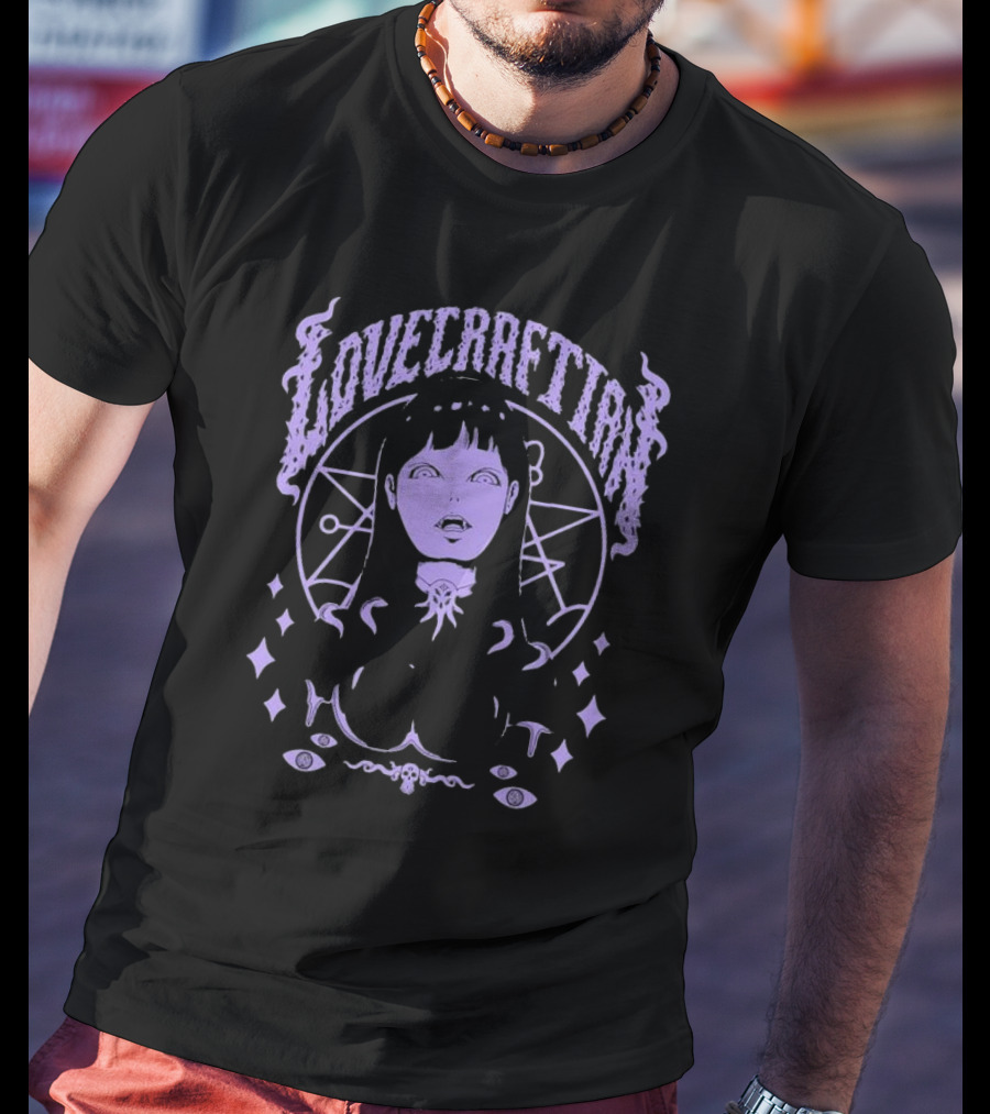 Lovecraftian Mystic Girl With Symbolic Elements T-Shirt