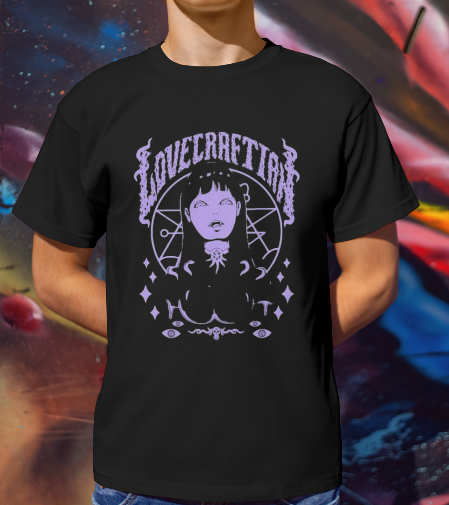 Lovecraftian Mystic Girl With Symbolic Elements T-Shirt