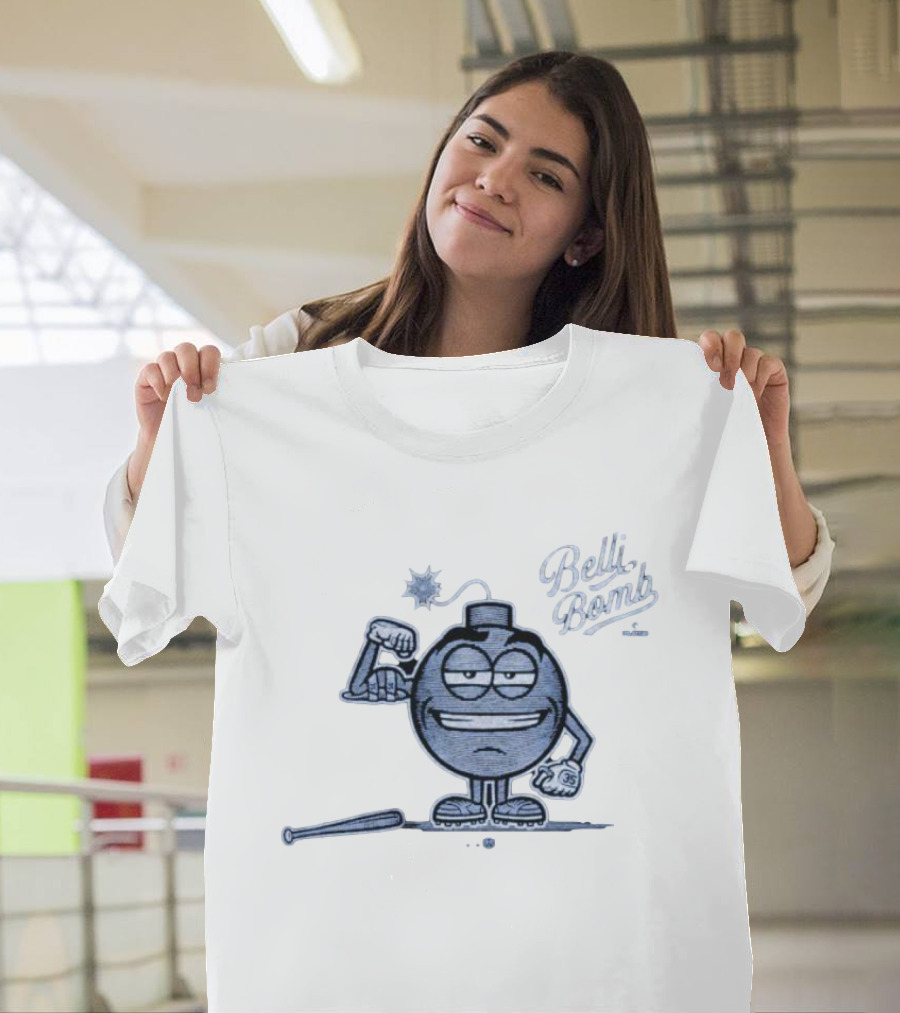 Belli Bomb Cartoon Character With Baseball Bat T-Shirt
