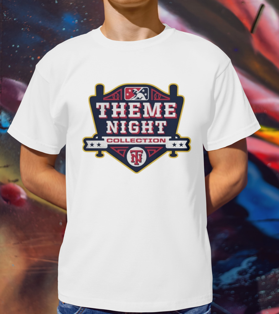 MLB Theme Night Collection Emblem With Baseball Bat Icon And Stars T-Shirt