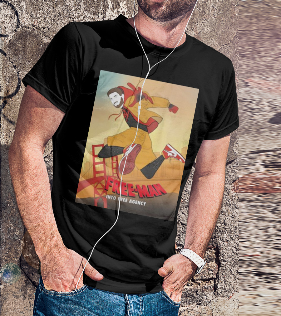 FREE-MAN Into Free Agency San Francisco Bridge Jumping Character T-Shirt