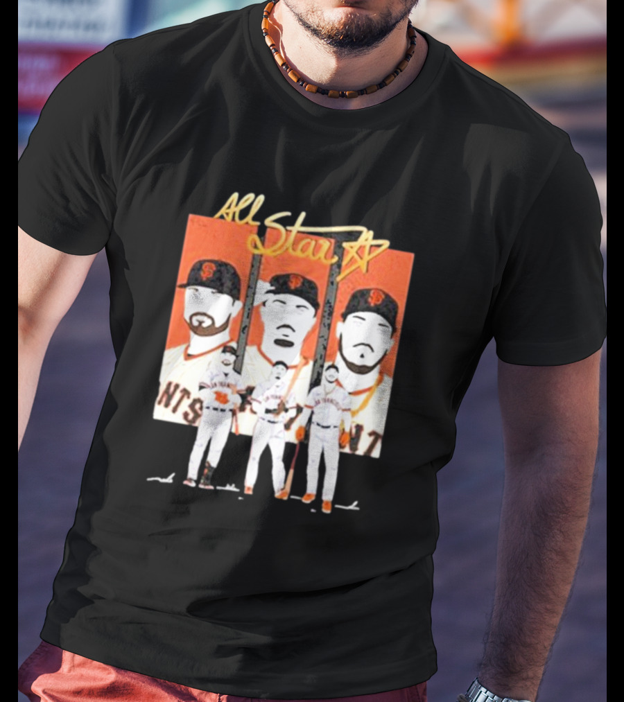 Giants All Star Players With Iconic Caps And Jerseys T-Shirt