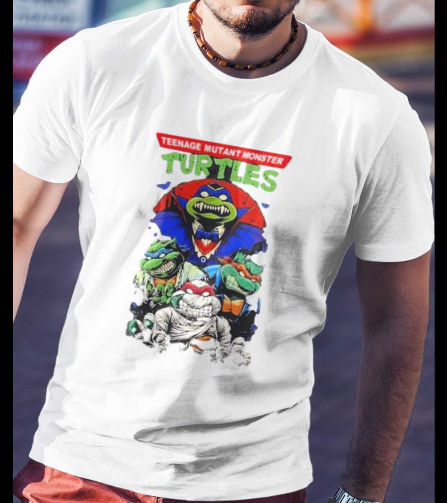 Teenage Mutant Monster Turtles Vampire Mummy Frankenstein Werewolf Mashup T-Shirt