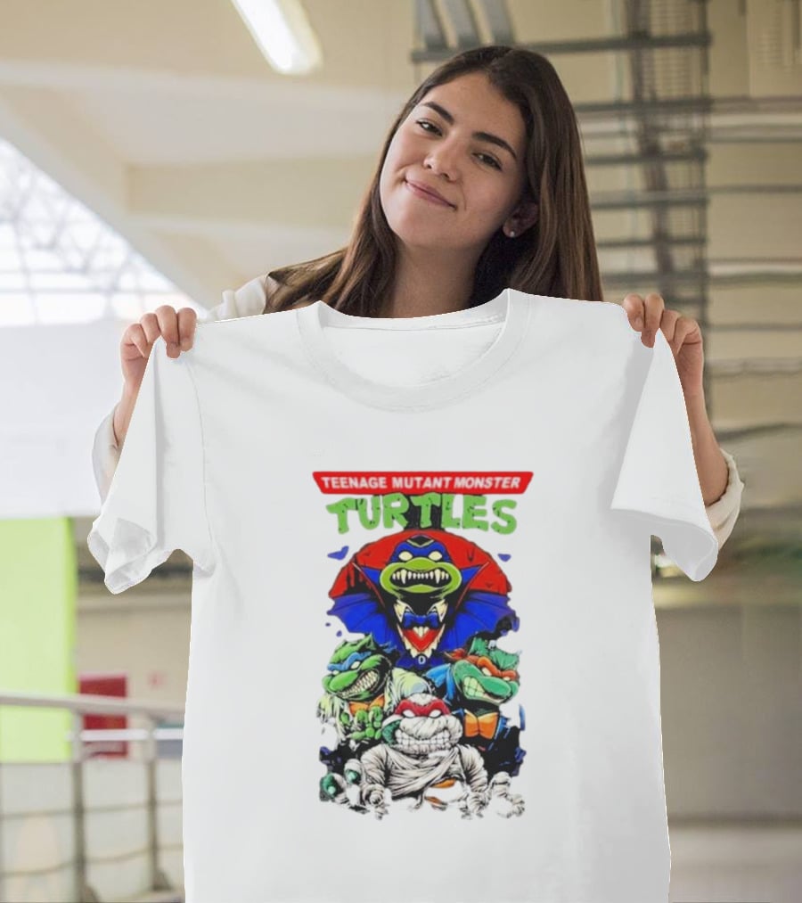 Teenage Mutant Monster Turtles Vampire Mummy Frankenstein Werewolf Mashup T-Shirt