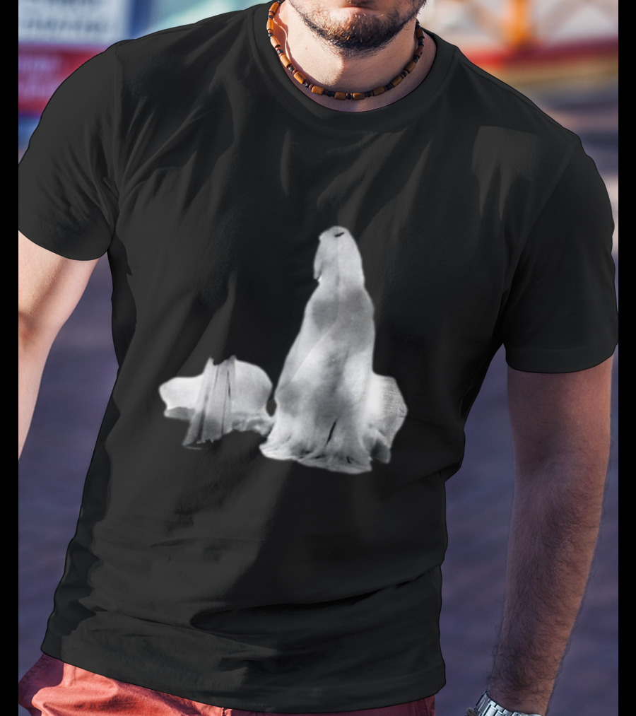 Luh Calm Eerie Spectral Figures On Dark Mysterious Background T-Shirt