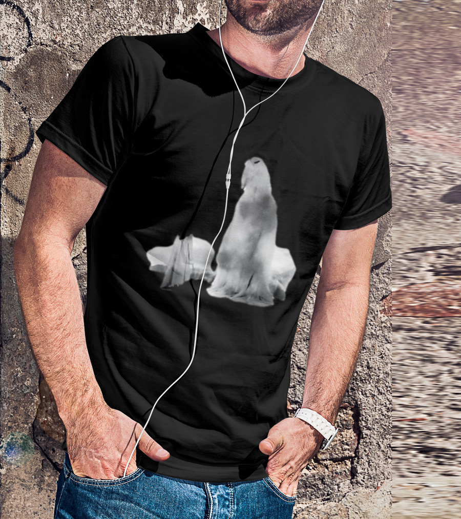 Luh Calm Eerie Spectral Figures On Dark Mysterious Background T-Shirt